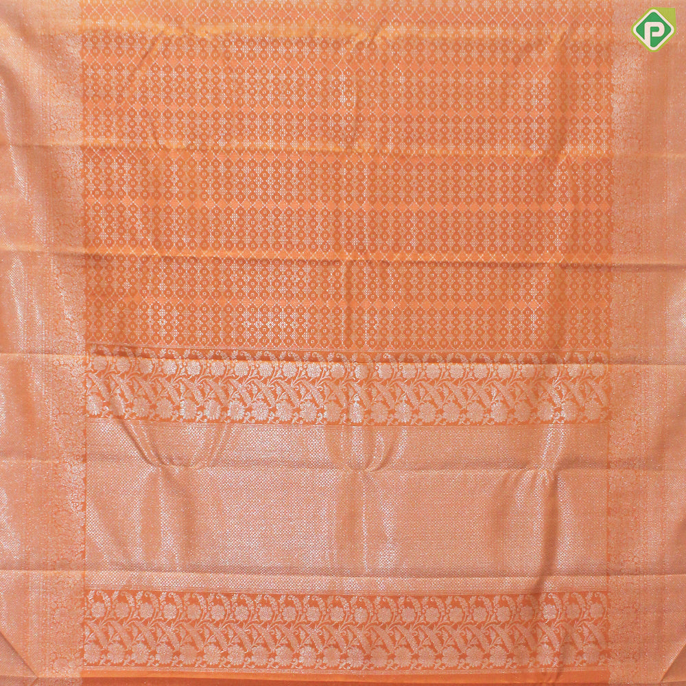 Mustard Yellow Silver Zari With Floral Design Border Traditional Silk Saree