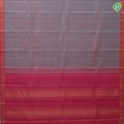 Dusty grey dual tone plain weaved rose pink gold zari border plain traditional vintage silk saree