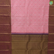 Bubblegum Pink Copper Zari Cheetah Skin Type Design Purple Floral Design Trending Fancy Silk Saree