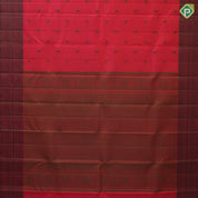 Rani pink thread peacock chakaram design  self colour arrow floral border design  traditional silk saree