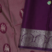 Maroon with neem zari stripes and round butta violet silver gold zari fancy butta border Art silk saree