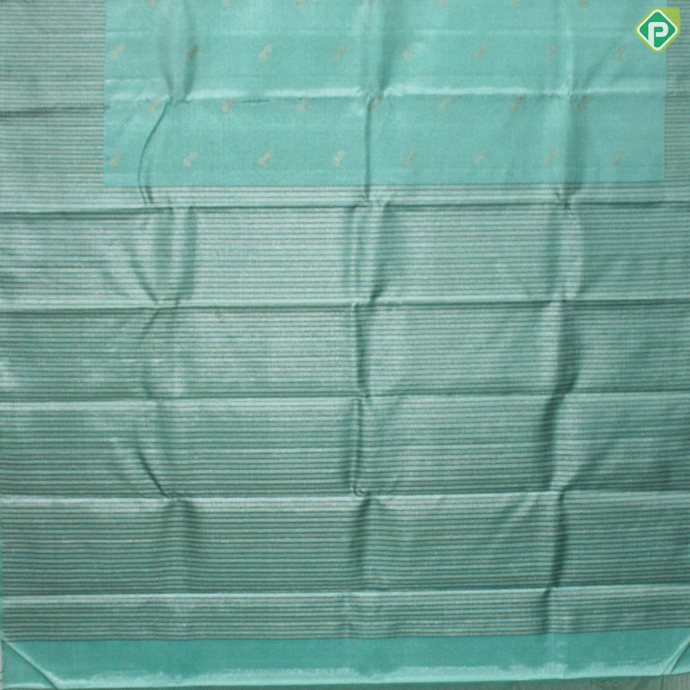 Rexsona Green Gold Zari With Self Color Border Tissue Traditional Silk Saree