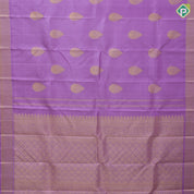 Lavender gold zari thilagam butta design self gold zari zig zag edge border traditional silk saree