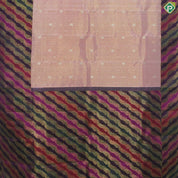 Baby Pink Gold Tissue Peacock And Flower Motif With Purple Color Border Traditional Silk Saree