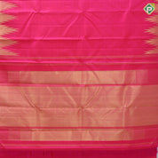 Rose pink full body plain gold self gold zari temple border traditional silk saree