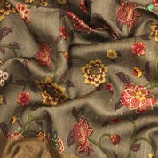 Onion Pink With Beige Big Flower Digital Print Motifs Pure Tussar Silks Saree
