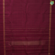Red Wine Gold Zari Vairaoosi Lines Design Self Colour Maadam Border Design Traditional Silk Saree