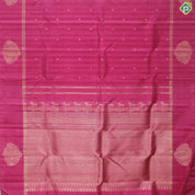Pink Color Small Chakaram Motif With Self Border Mango Design Gold Zari Lines Traditional Silk Saree