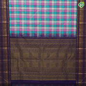 Multi color Paalum Pazhamum zari kattam Design royal blue gold zari multi design lines border traditional silk saree