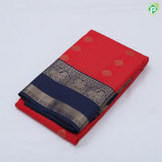 Sky blue gold zari stripes and flower butta design maroon gold zari rettapet border traditional Art silk saree