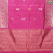 Dark Pink Gold And Silver Zari Coconut Tree Motif With Self Color Gold And Silver Zari Mango Design Border Traditional Silk Saree