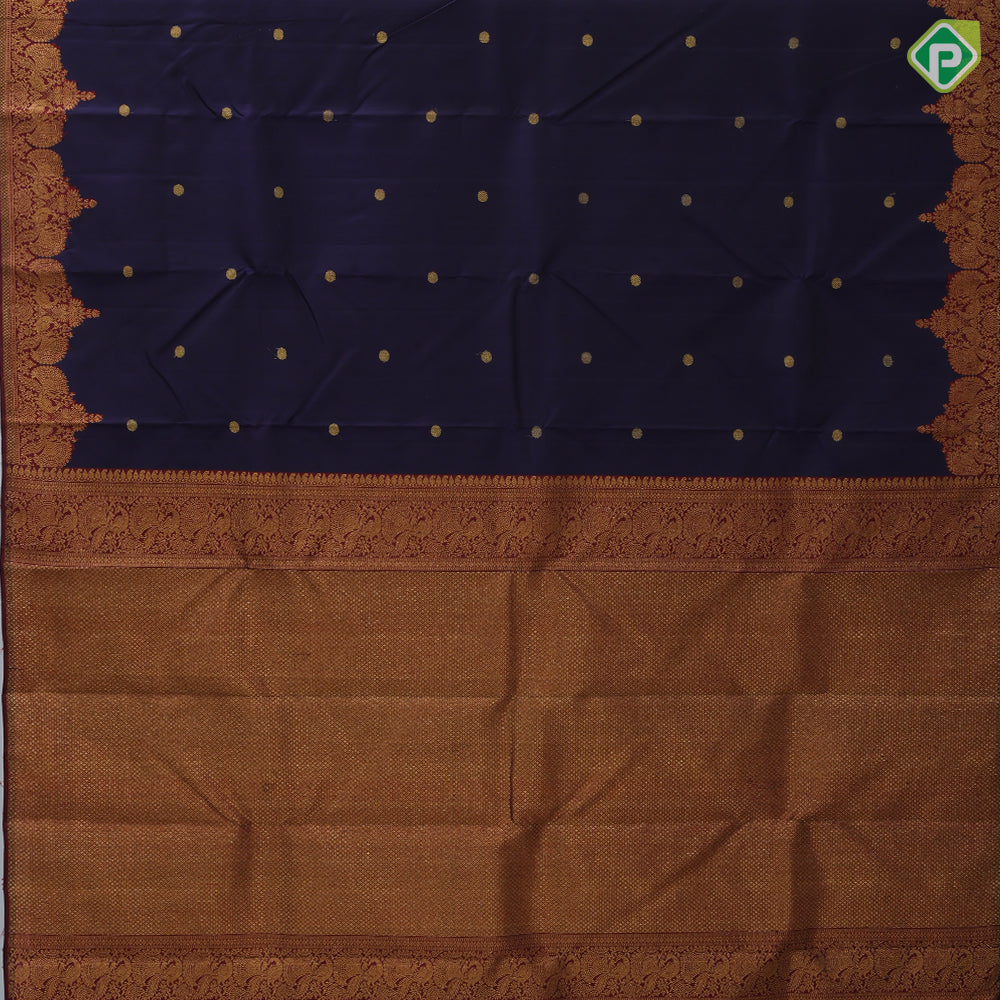 Dark Purple Gold Zaro Ruthracham Butta Design Maroon Color Peacock Design Traditional Silk Saree