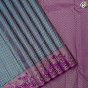 Sea Blue Silver Zari Brocade Design Pink Jungle Deer Border Design Trendy Silk Saree