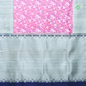 Rose Pink Silver Zari Geometric Zig Zac Design Trendy Designer Silk Saree