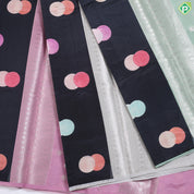 Black With Multi Colour Cercles Design Fancy Saree