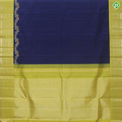 Royal Blue Plain Body Florescent Green Traditional Silk Saree