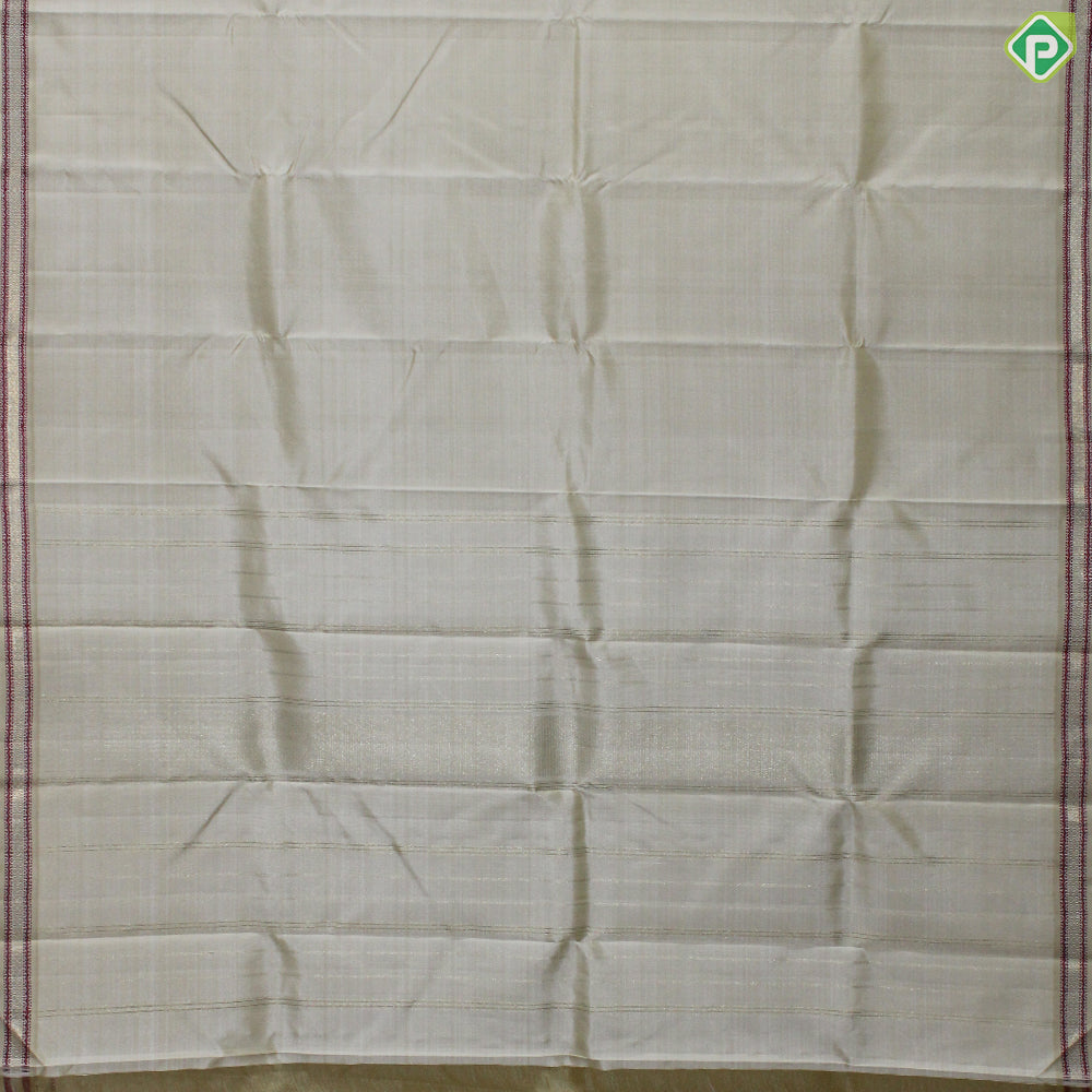 Off-White Color Gold Zari With Small Thread And Gold Maylkan Design Traditional Silk Saree
