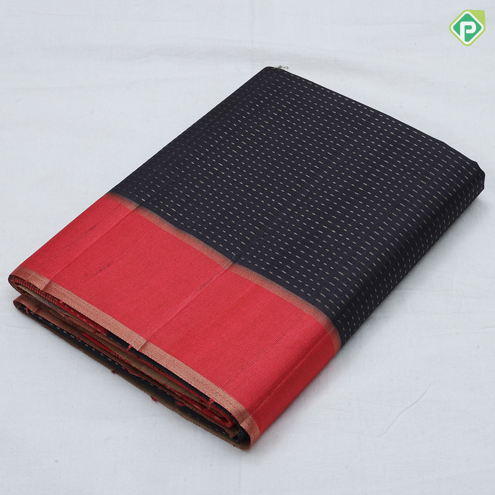 dark colors gold zari vairaoosi lines contrast plain rettapet edge border fancy cotton saree