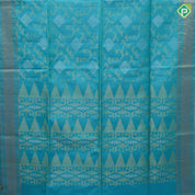 Pinkish orange silver gold zari diamond geometrical design self gold zari lines border soft silk saree
