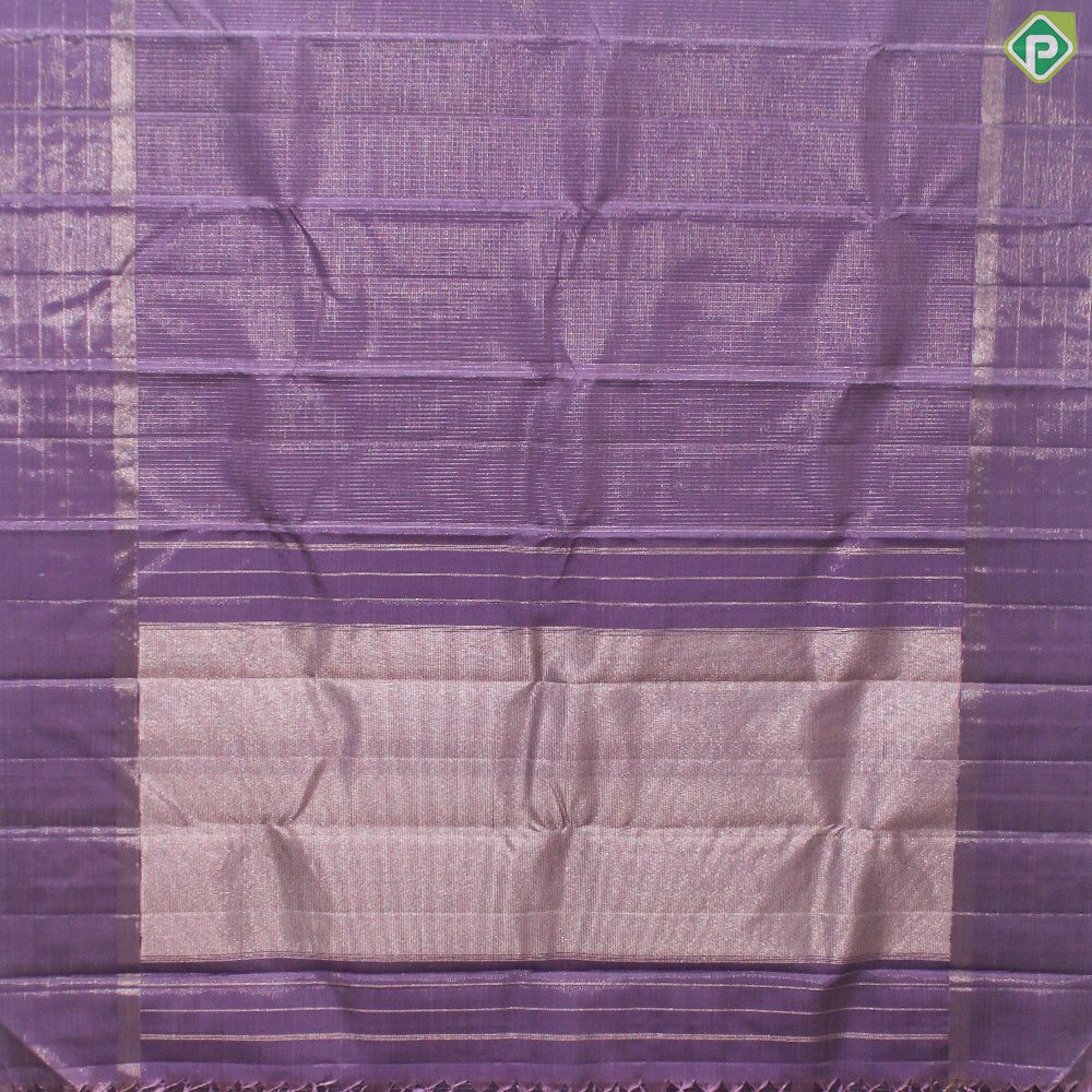 Light Purple Silver Zari With Self Color Border Traditional Silk Saree