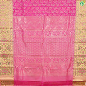 Rose pink with fancy butta gold zari pythonic border exclusive wedding silk saree
