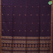 grape brown gold zari meena work butta design self color meena work rangoli border soft silk saree
