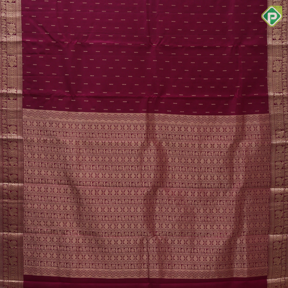 purple pink gold zari rain drop fancy design self gold zari classic symbols border traditional silk saree