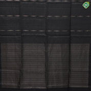 Black with silver zari micro checks and diamond shape borderless grand pallu soft silk saree