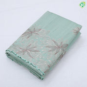 Raspberry pink silver zari fancy flower butta self color big floral embroidered border trending fancy saree