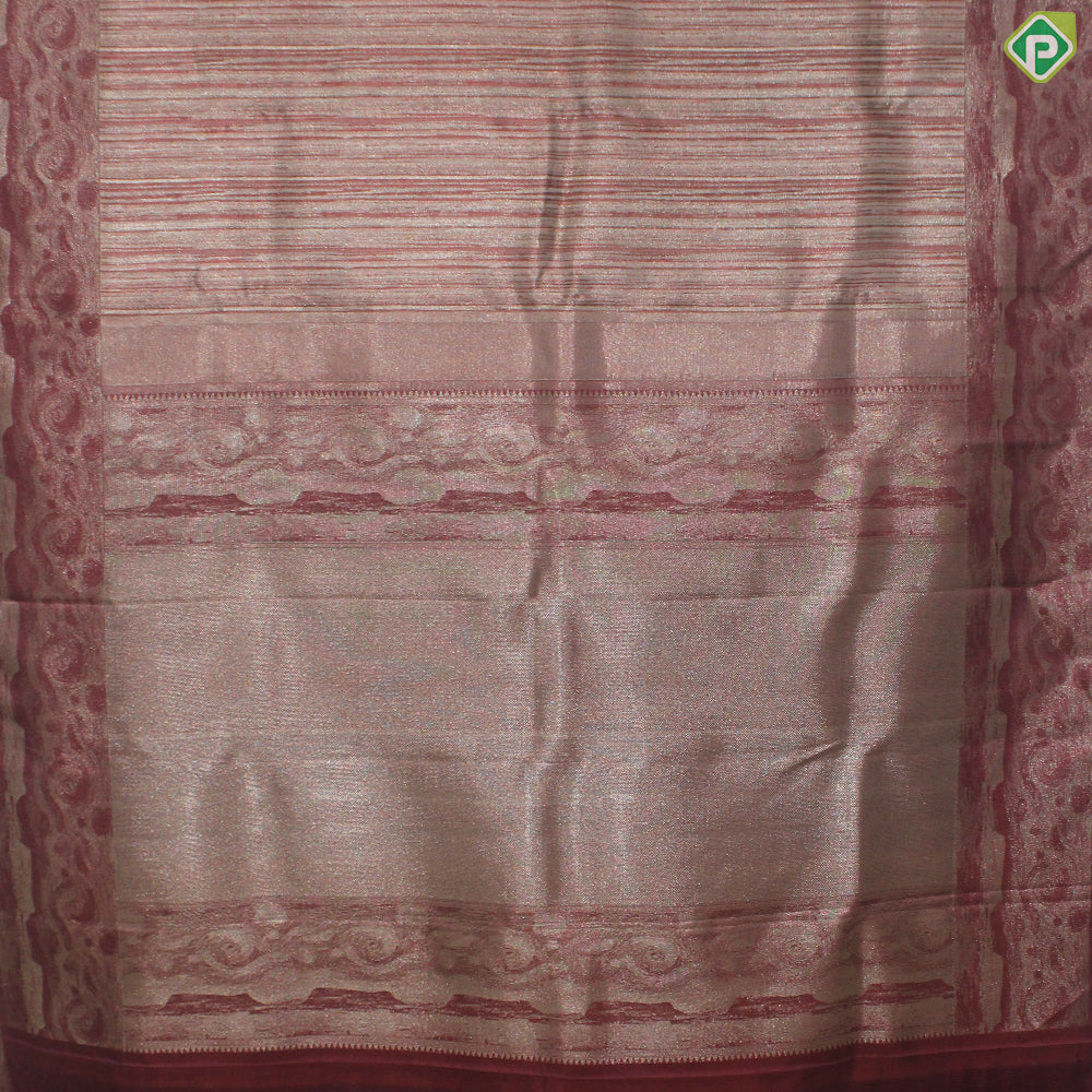 Dusty Pink Silver Gold Zari With Dark Onion Pink Border Fancy Trendy Silk Saree
