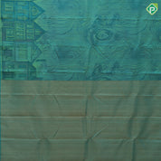 Sea blue base art work inspired design self Netherlands street concept border signature edition silk saree