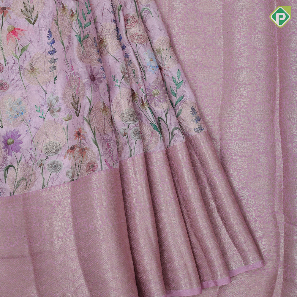Light Trendy Colour Based Flowers Design Border Floral Weave Design Fancy Cotton Saree