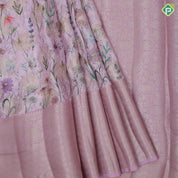 Light Trendy Colour Based Flowers Design Border Floral Weave Design Fancy Cotton Saree