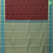 Red Brown Gold Zari Vairaoosi Small Motif Rama Green Elephant Peacock Border Design Traditional Silk Saree