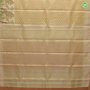 Mint Green gold zari checks thread work design self tropical design border trendy tissue silk saree