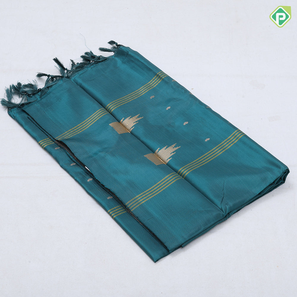 pastel color body dark color pallu concept soft fancy banana pith hot silk saree