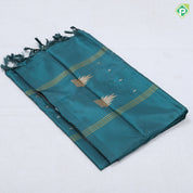 pastel color body dark color pallu concept soft fancy banana pith hot silk saree