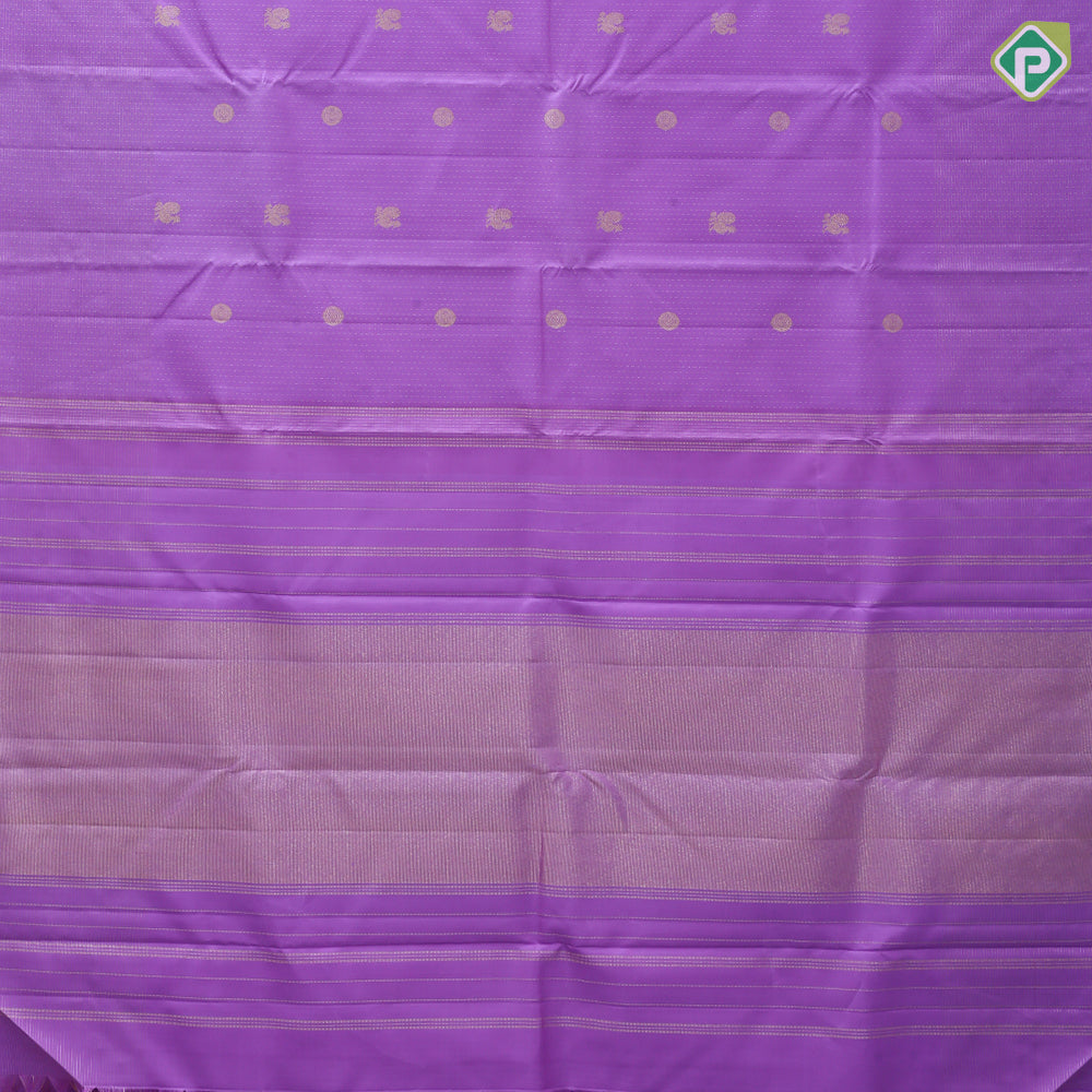 Dark lavender gold zari Annam and chakram butta self vairaoosi checks border traditional silk saree