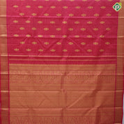 Rani Pink Gold Zari Vairaoosi Gandaberunda Design Self Colour Mayilkan Ruthracham Border Design Traditional Silk Saree