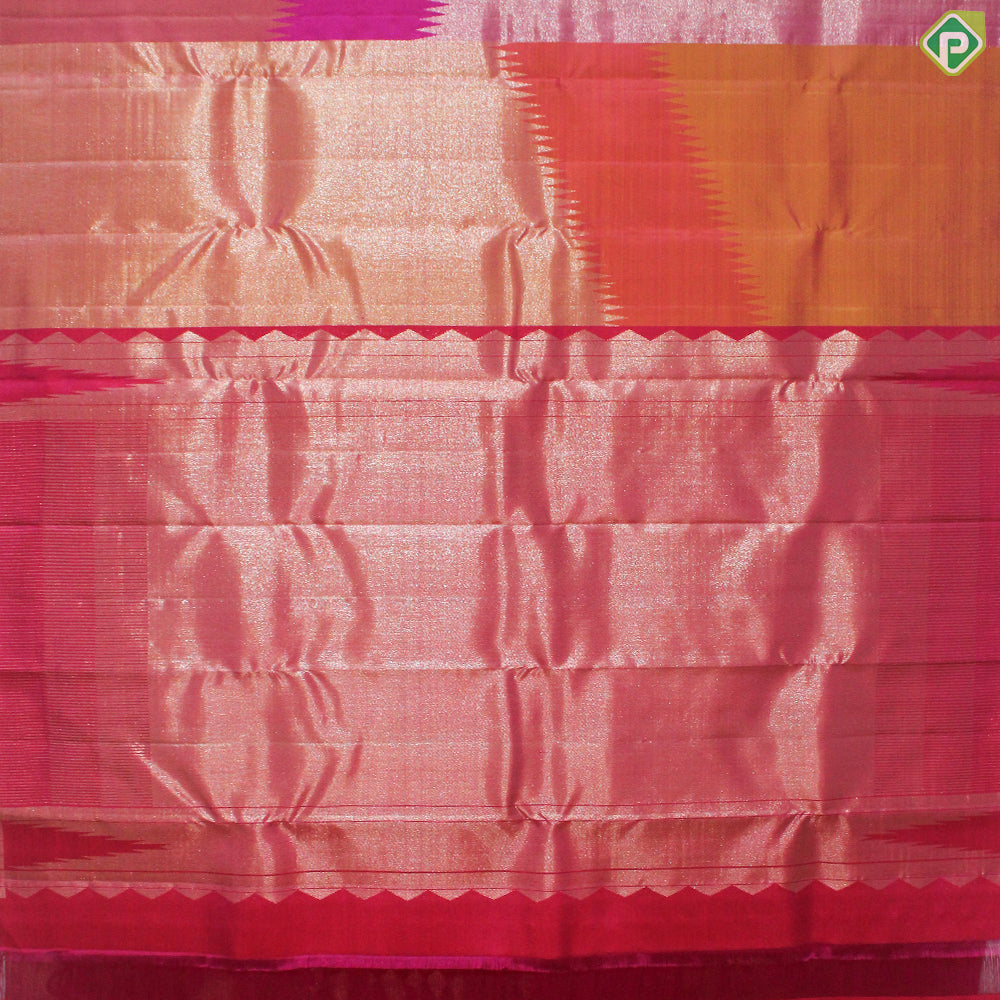 Multi Color Gold Zari With Raising Broder Traditional Silk Saree