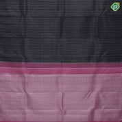 Black Colour Silver Zari Zig Zag And Straight Lines Design Border Less Luxury Black Silk Saree
