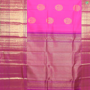 Cerise Pink With Gold Zari Big Peacock Round Butta Bavanji High Border Traditional Silk Saree
