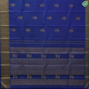 peacock blue gold zari gandapiranda butta self gold zari diamond design border traditional silk saree