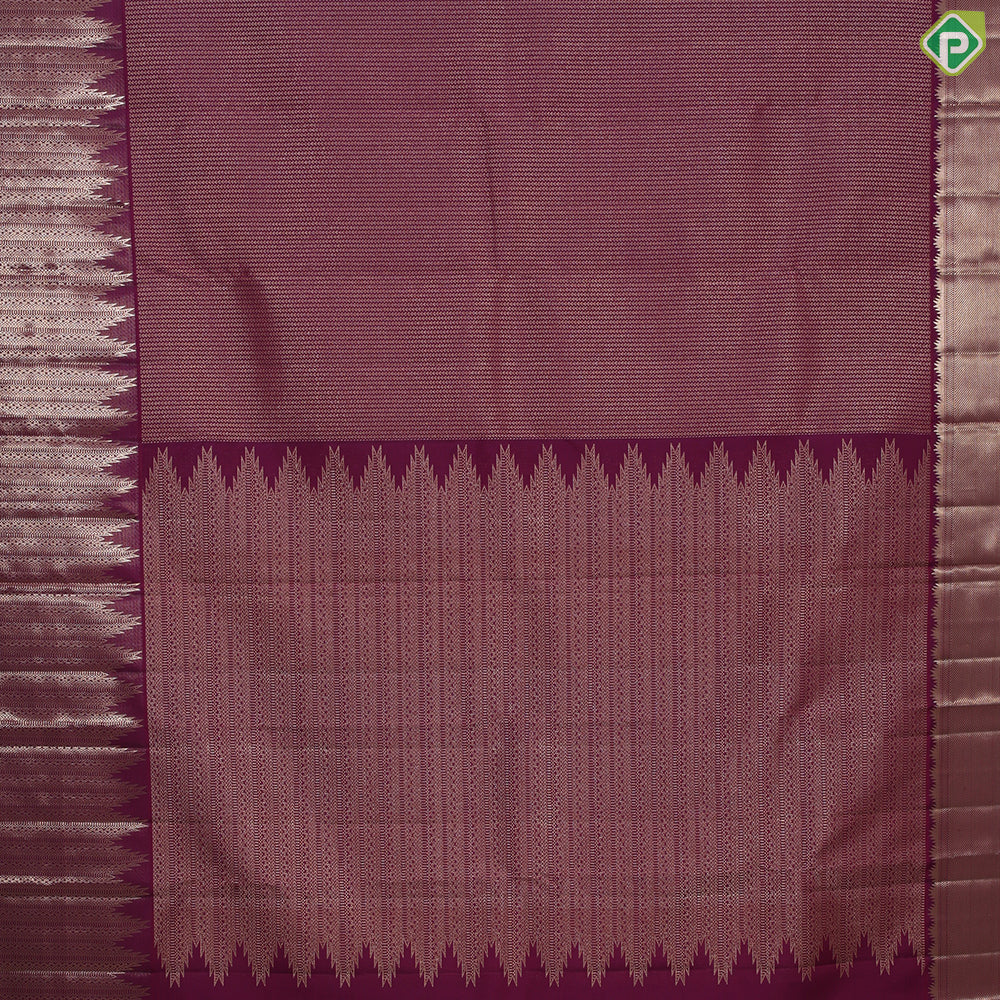 fire Orange silver gold zari fancy Beed stripes design self silver gold zari temple tower trendy tissue silk saree