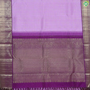 Baby pink with gold zari grand floral design purple pink gold zari border grand brocade bridal silk saree