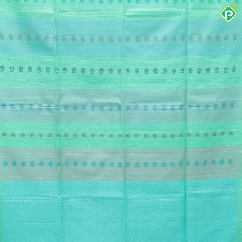 Tri color designed partial lines design borderless color full pallu soft silk saree