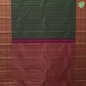 Army green maroon checks gold zari thilagam star butta maroon gold zari yaali design border traditional silk saree