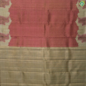 Peach Orange Gold Zari With Cream color Turning  Border Traditional Silk Saree
