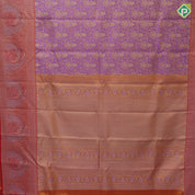Lavender pink gold zari by zari tissue floral design red gold zari double peacock arch design border tissue bridal silk saree