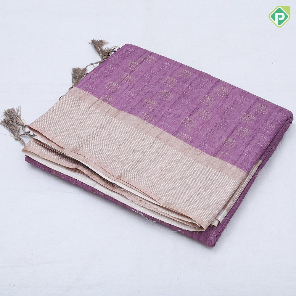 Light shades fancy embroidered design cream color border fancy cotton saree